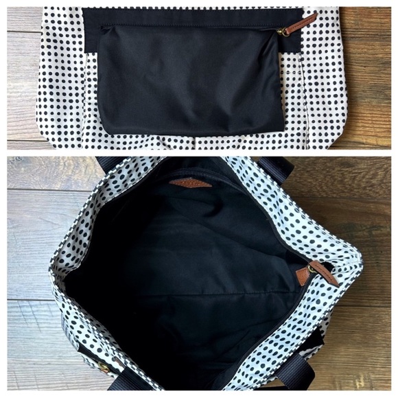 Fossil Tote Bailey Polka Dot Large Purse Bag Nylon Handles Baby Bag - Picture 4 of 4